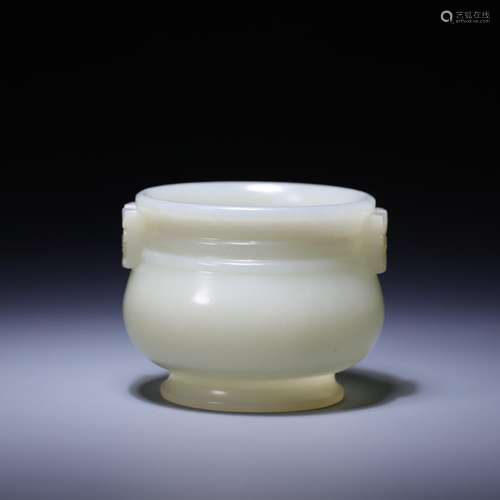 , hetian jade ears bowstring grain furnace, size: 7.8 * 6.2 ...