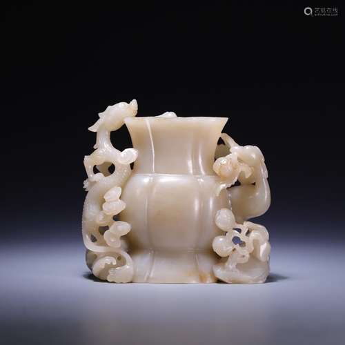 Hetian jade longfeng grain receptacle, size: 11 * * * * 4.0 ...