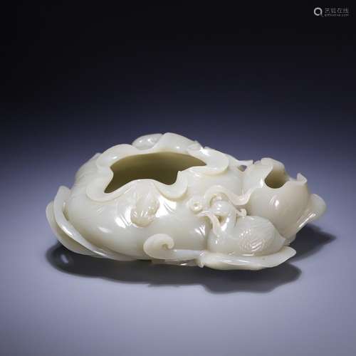 Wash, hetian jade lotus leaf, size: 18 * * * * 7.0 cm and we...