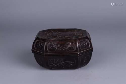 : red sandalwood Buddhism talisman grain sides cover box15 c...