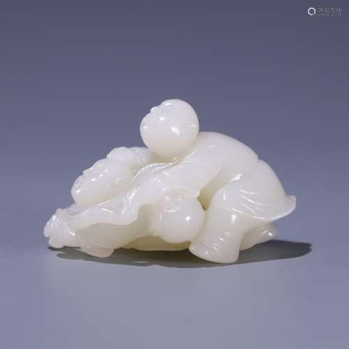 , hetian jade double the lad, size: 8.2 * * * * 5.3 4.8 cm, ...