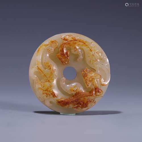 , hetian jade ssangyong lines, size: 5.8 * 1.2 cm, 67.2 g!