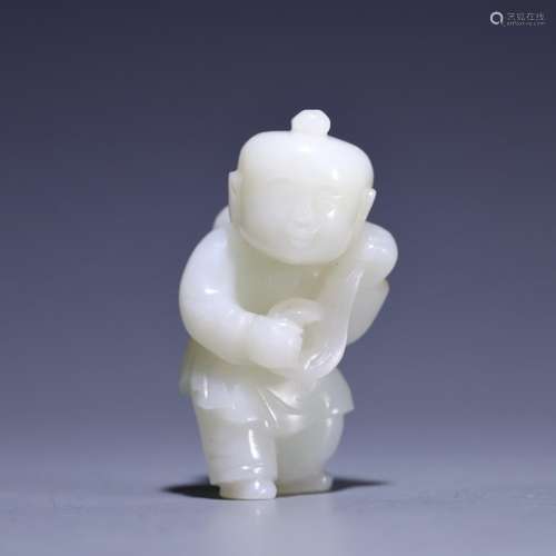 , white jade lotus lad, size: 5.8 * * * * 3.0 3.0 cm, 52.2 g...