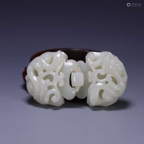 , hotan jade dragon half buckle, size: 10.2 * * * * 5.2 2.3 ...