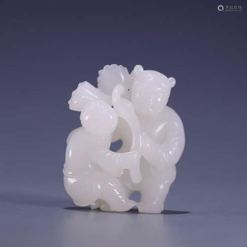 , hetian jade lad, size: 6.0 * * * * 4.8 2.8 cm, 98.6 g!