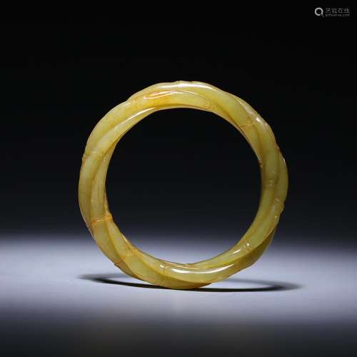 , hotan topaz bamboo grain bracelets, size: inner diameter 5...