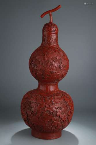: "" carved lacquerware many children bottle gourd...