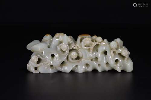 Hetian jade five sub-ka furnishing articles dashanzi, size: ...