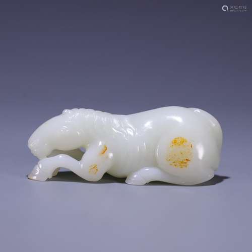 Lie, hetian jade horse, size: 9.2 * * * * 3.0 3.5 cm, 134.7 ...