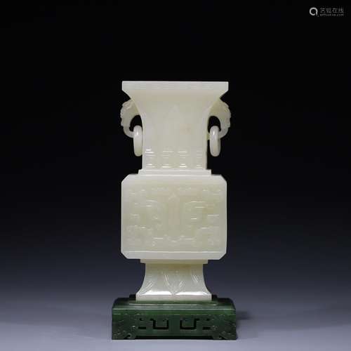 Live, hetian jade beast grain ears ring flower vase with 14 ...