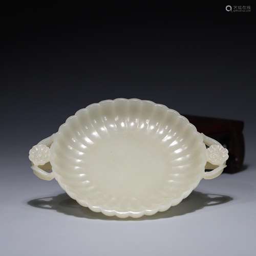 Petals, hetian jade plate 13.6 cm wide middle diameter of 10...