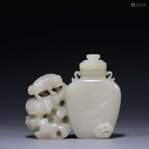 , hetian jade small bottle high 7.1 cm wide and 8.1 centimet...