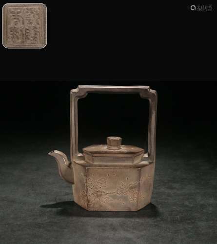 , the plum flower mud painting lines girder potSize, 13.2 cm...