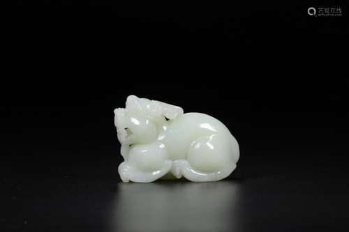 , hotan white jade the mythical wild animalSize: 8 * 3.5 * 5...