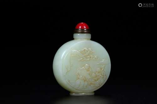 : hetian jade panasonic cross verse snuff bottlesSize: 5.3 *...