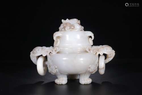 WenXiangLu: hetian jade dragonSize: 13.5 cm high 19.5 cm wid...