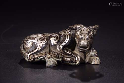 Before: silver inlaid copper cow furnishing articlesSize: 10...