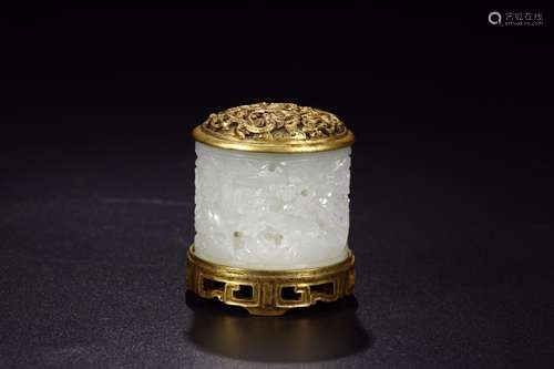 : hetian jade and cross the lad sweet fume furnaceSize: 6 cm...