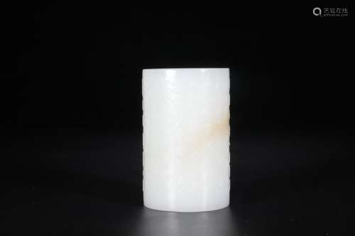 Night: hetian jade, poetry brush potSize: 8.4 cm diameter of...