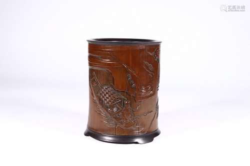 : "wu pan" bamboo landscape cross pen containerSiz...