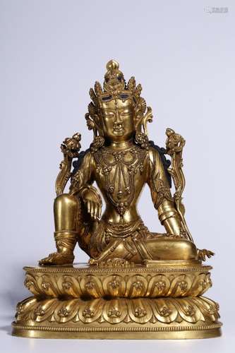 , copper tara's statue26.5 CM high 17.7 CM wideThe statu...