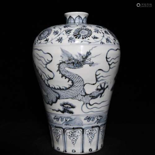 Blue and white dragon mei bottles of 33 x22