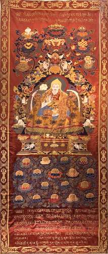 Brocade the fifth dalai lama,BuddhismSize: 280 x 110 cm