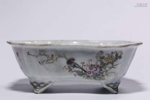 , famille rose flower-and-bird insect grain narcissus basin2...