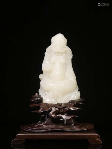 Wait. Hotan jade suet white aniseed manual sculpture, furnis...