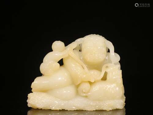 Wait. Hetian jade aniseed manual sculpture, furnishing artic...