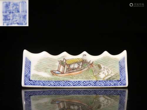 ."" hand-painted hand-painted porcelain enamel cha...