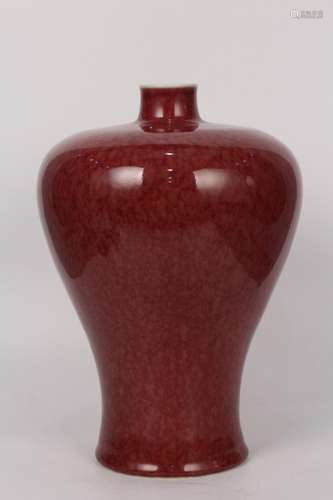 - ji mei red glaze bottleHeight 29.5 cm, diameter 4.8 cm, be...