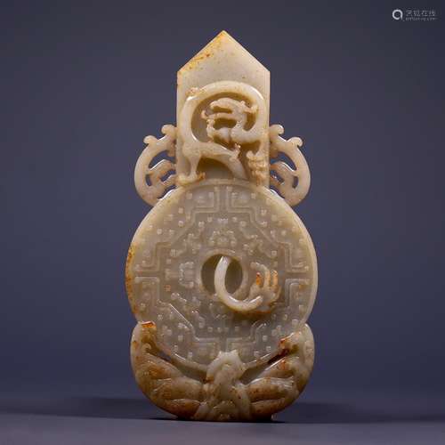 Old hetian jade seed material grain, the wall, the jade is e...