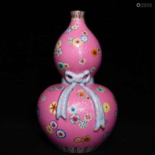 Carmine climb pastel ball pattern ribbons gourd bottle, 27 d...