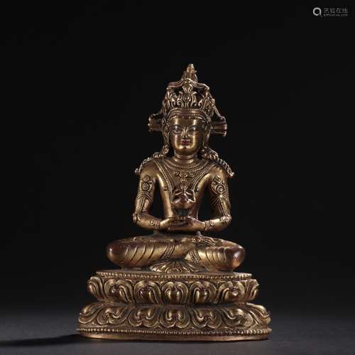 - copper and gold "amitayus" statueSpecification: ...