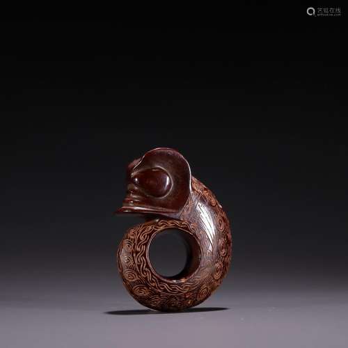 Ancient jade pig dragon pendantSpecification: high 5.6 4.4 1...