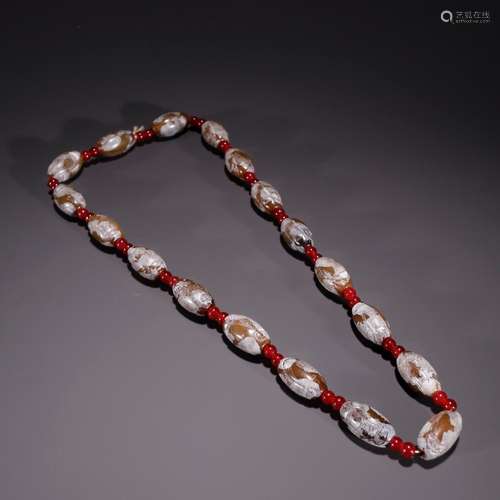 Ancient jade jujube bead necklaceSpecification: X2.6 bead di...