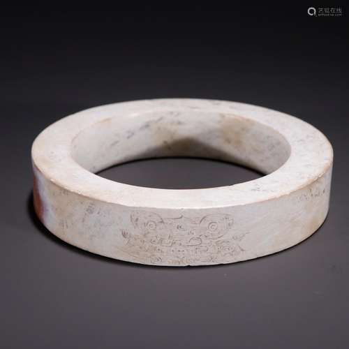 His presence ring, ancient jade chicken bone whiteSpecificat...