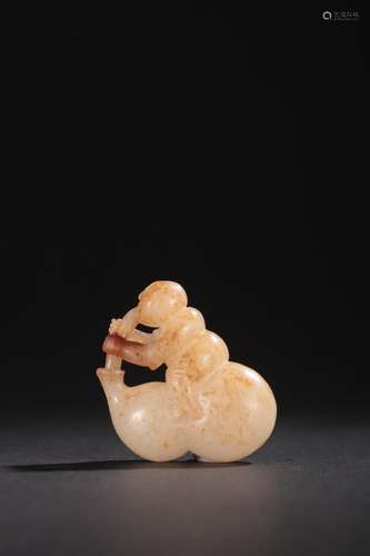 Hetian jade many children blessed carvingsSpecification: hig...