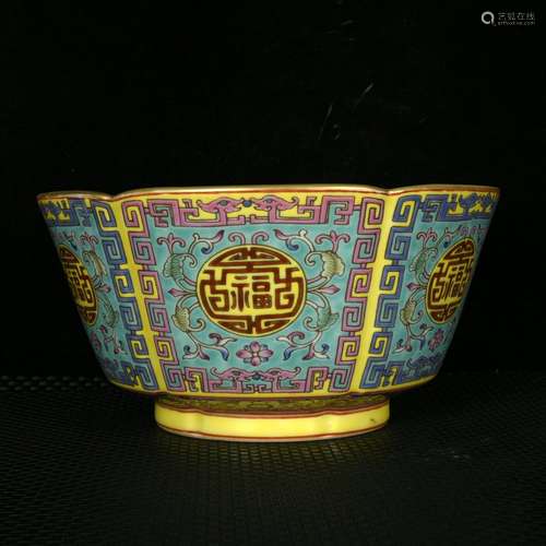 The green colored enamel paint live lines melon leng bowl11....