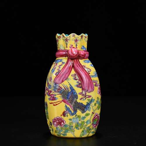 Huang pastel phoenix peony grains bag bottle17.5 * 10 centim...