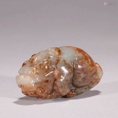 CHINESE HETIAN JADE AUSPICIOUS BEAST