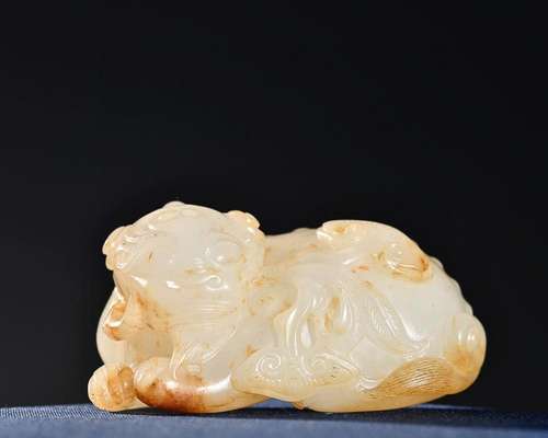 CHINESE HETIAN JADE AUSPICIOUS BEAST