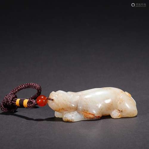 CHINESE HETIAN JADE AUSPICIOUS BEAST