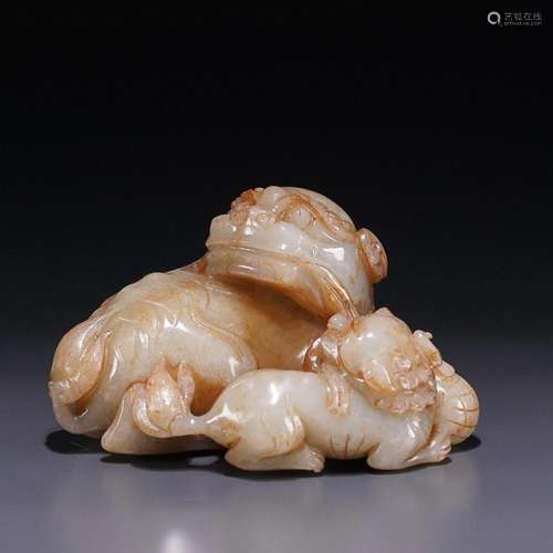 CHINESE HETIAN JADE LION