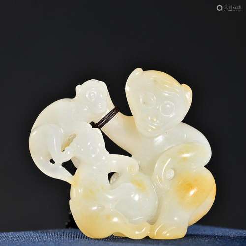 CHINESE HETIAN JADE MONKEY