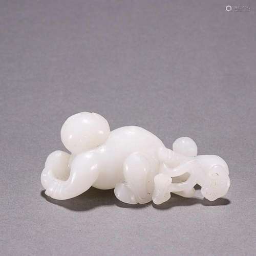 CHINESE HETIAN JADE FIGURE OF BOY