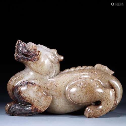 CHINESE HETIAN JADE AUSPICIOUS BEAST