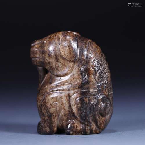 CHINESE HETIAN JADE AUSPICIOUS BEAST