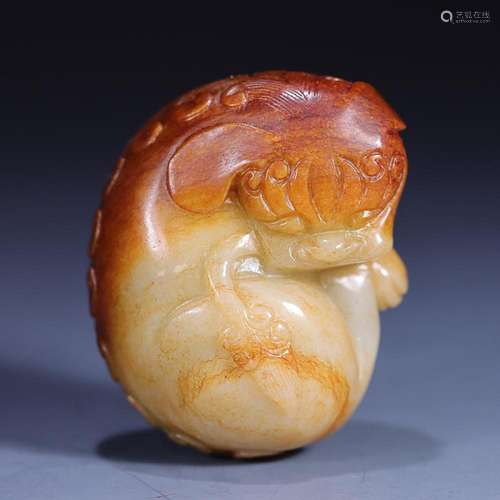 CHINESE HETIAN JADE AUSPICIOUS BEAST